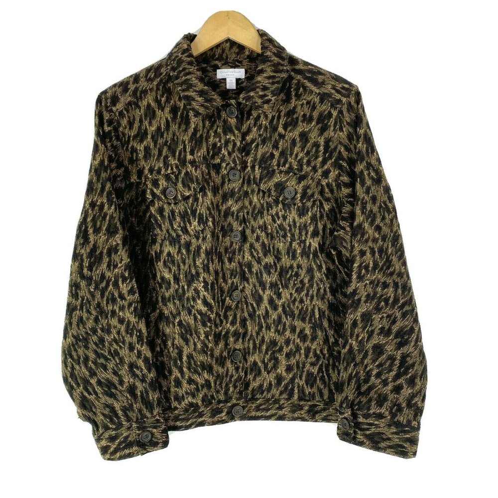 Charter Club 2X Jacket Coat Button Down Brown Blac